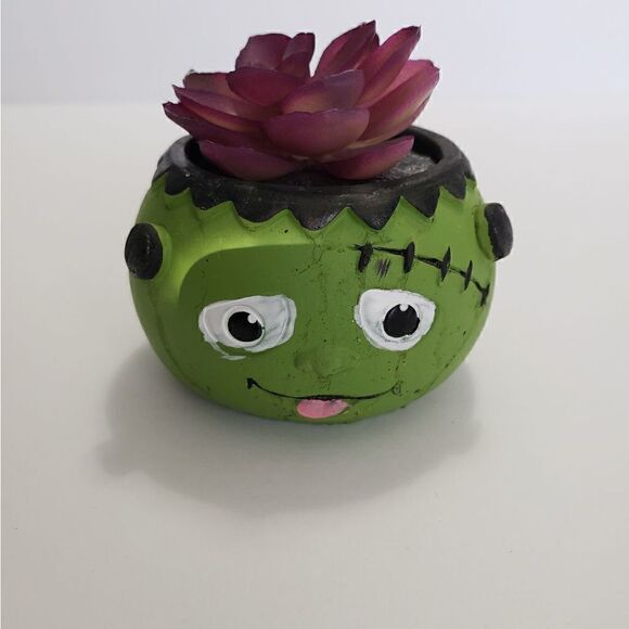Frankinstein Ceramic Faux Succulent Planter - Picture 1 of 5